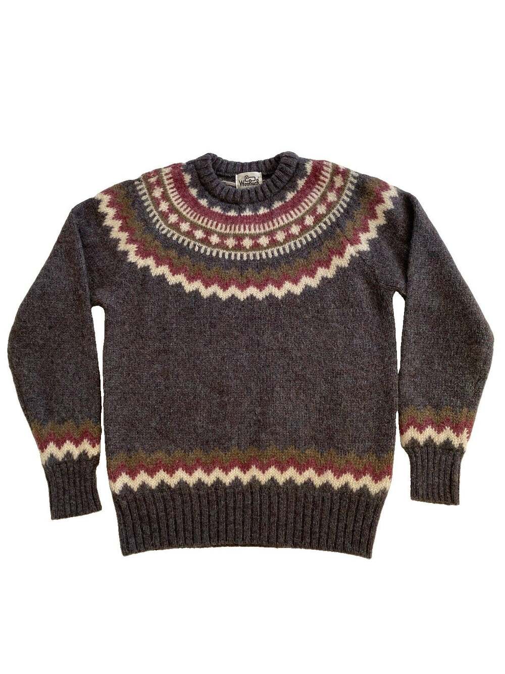 VTG Woolrich 100% Wool Nordic Fair Isle Sweater Size L Multicolor Heritage